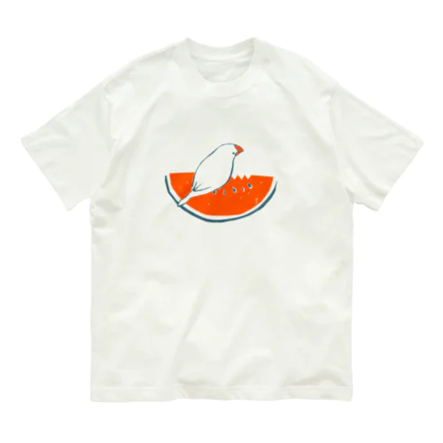 スイカ文鳥 Organic Cotton T-Shirt