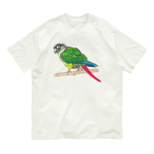 [森図鑑] ウロコインコC 横向き Organic Cotton T-Shirt