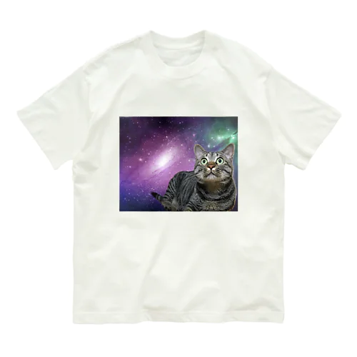 宇宙猫 オーガニックコットンTシャツ