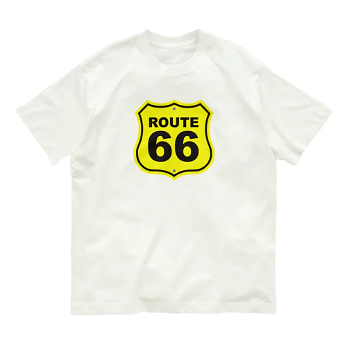 U.S. Route 66  ルート66　イエロー Organic Cotton T-Shirt