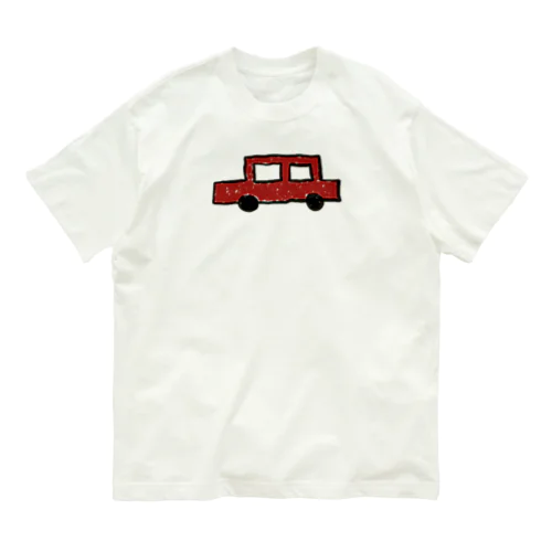 赤い車 オーガニックコットンTシャツ