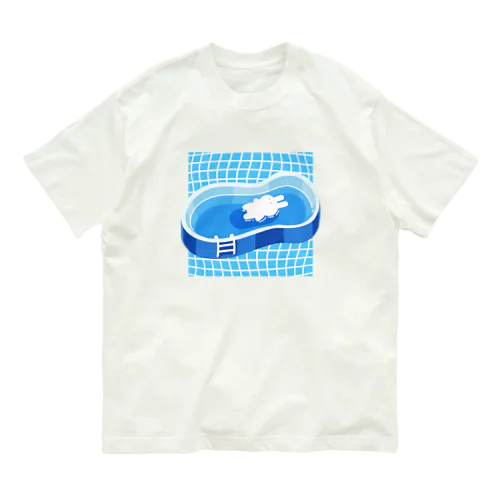 プールにうかぶうさぎ Organic Cotton T-Shirt