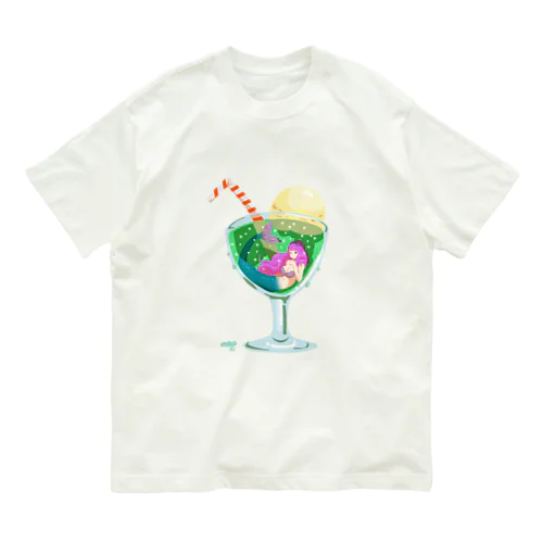 メロン人魚ソーダ オーガニックコットンTシャツ