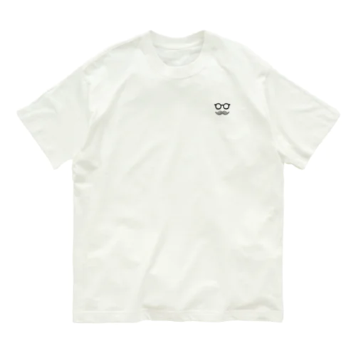 シンプルおひげ。（両面/黒） Organic Cotton T-Shirt