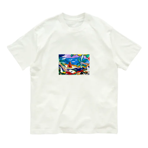 真夏のバカンス オーガニックコットンTシャツ