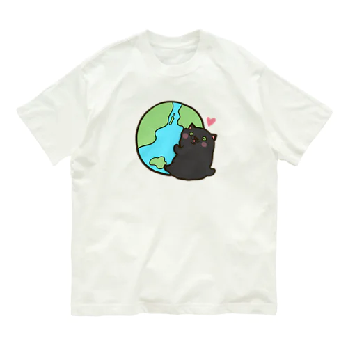 エコな黒猫くろやん オーガニックコットンTシャツ