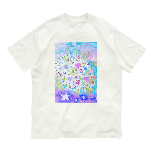 ⭐︎♡ (ホワイトブルー) Organic Cotton T-Shirt