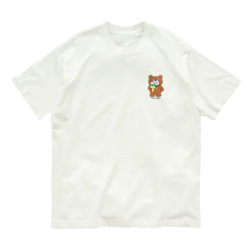 くまのクマちゃん　ICE CREAM  (small ) オーガニックコットンTシャツ