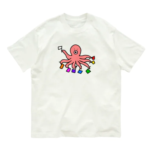 旗揚げタコ オーガニックコットンTシャツ