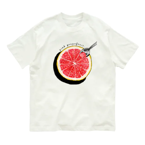 かわいい・おいしいピンクグレープフルーツ オーガニックコットンTシャツ