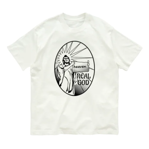 REAL GOD2H.T.(黒文字) Organic Cotton T-Shirt