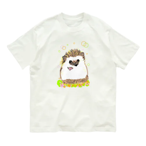 はりねずみ癒しアニマル オーガニックコットンTシャツ