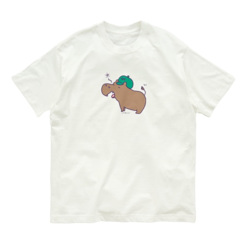 こげぱんカバ　寝起き Organic Cotton T-Shirt