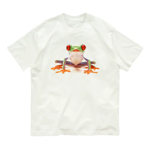 アカメアマガエル 正面 Organic Cotton T-Shirt