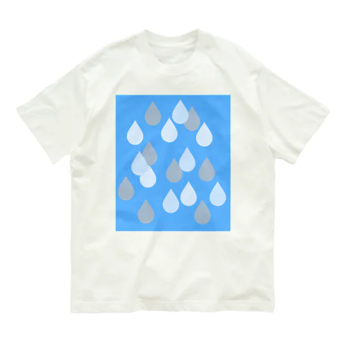 しずく（ブルー） Organic Cotton T-Shirt