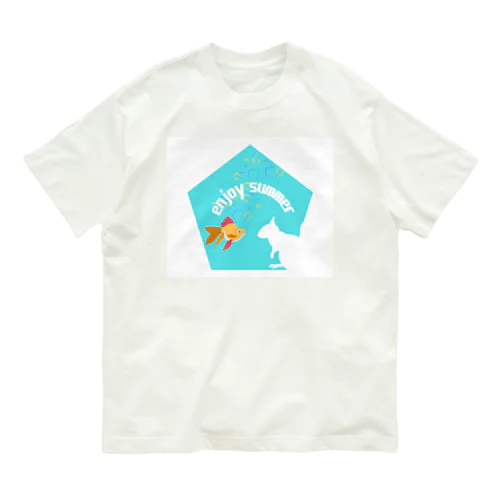 りすと金魚がはじめまして！！(summer.ver) オーガニックコットンTシャツ