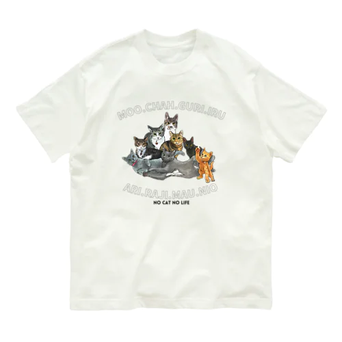 moo&chah&guri&ari&iru&ari&raji&mau&nio オーガニックコットンTシャツ