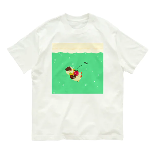 クリームソーダ雀 オーガニックコットンTシャツ