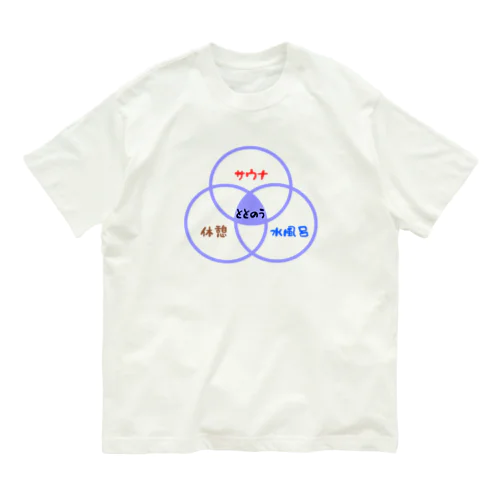 サウナ（ベン図） オーガニックコットンTシャツ