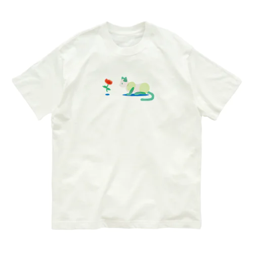 ポピーとねこ オーガニックコットンTシャツ