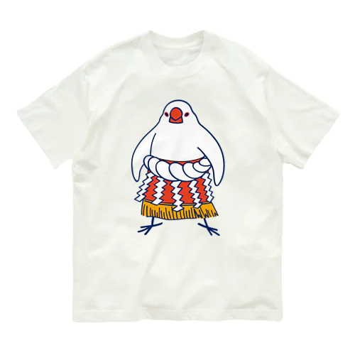 すもう文鳥よこづな　青ライン Organic Cotton T-Shirt