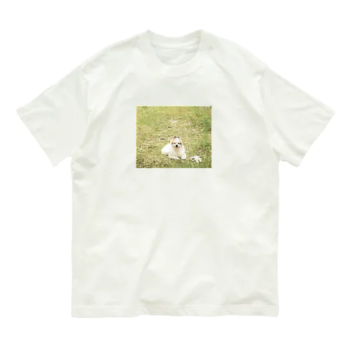 遊び疲れた犬 オーガニックコットンTシャツ