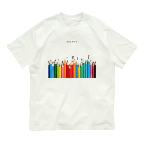 MolKaron７　パルクールのような色鉛筆２ オーガニックコットンTシャツ