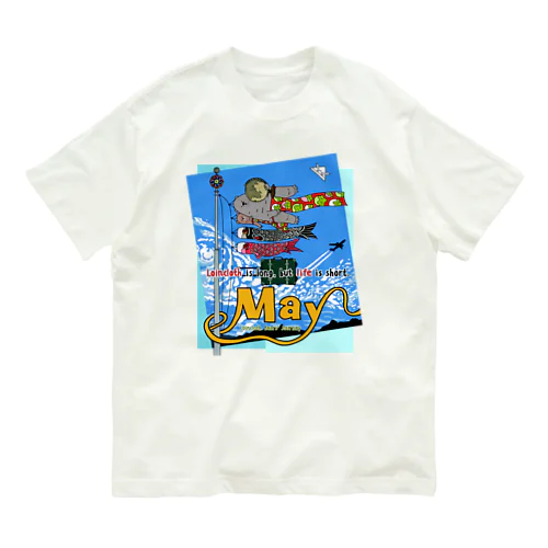 ふんどしクマさんの旅路Tシャツ5月編 オーガニックコットンTシャツ