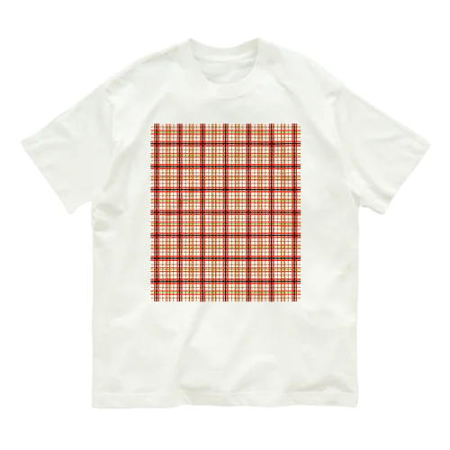チェック柄 レッド&グリーン Organic Cotton T-Shirt