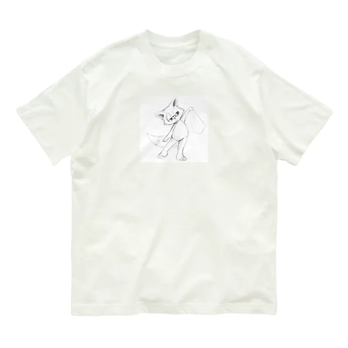 ハンカチにゃんこ オーガニックコットンTシャツ