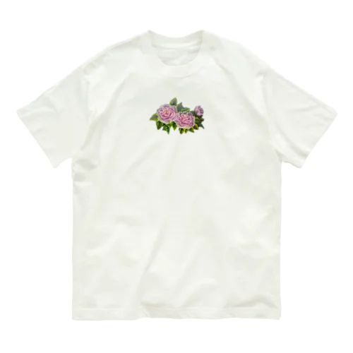 Pink Roses オーガニックコットンTシャツ