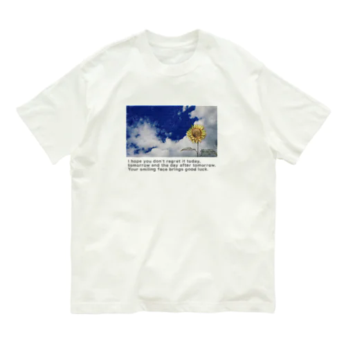 〝空とひまわり〟向日葵 オーガニックコットンTシャツ