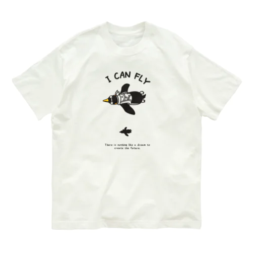 ペンギンの夢(濃い色線) オーガニックコットンTシャツ