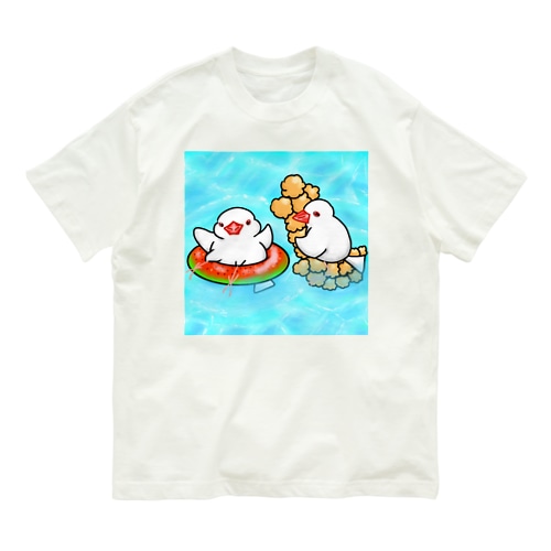 ぷかぷか水遊び文鳥ず Organic Cotton T-Shirt