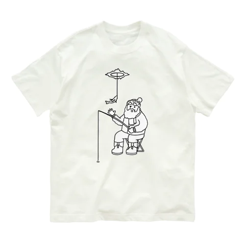 ポータルを駆使して釣りをするおじさん オーガニックコットンTシャツ