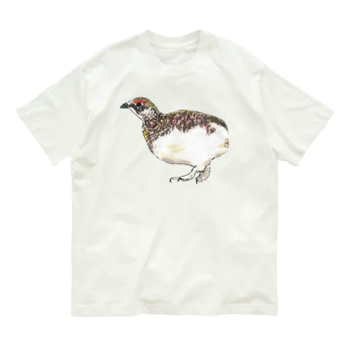 [森図鑑] 雷鳥のイラスト Organic Cotton T-Shirt