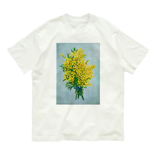 ミモザの花束 オーガニックコットンTシャツ