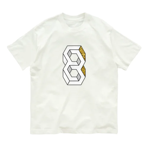 幾何学的錯視デザインにアニマル柄を添えて Organic Cotton T-Shirt