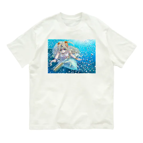 メッセージボトルと人魚 オーガニックコットンTシャツ