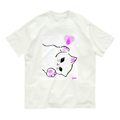 癒されシロネコちゃん Organic Cotton T-Shirt