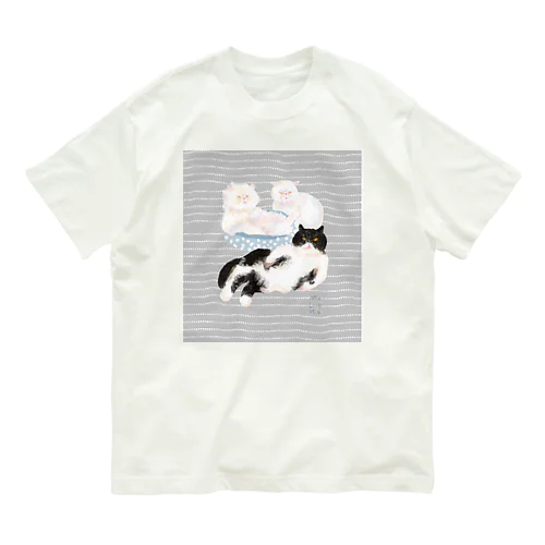 むぅるぅみぃ縞入り Organic Cotton T-Shirt