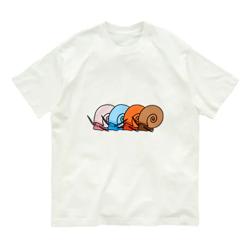 カラフルな巻貝たち オーガニックコットンTシャツ