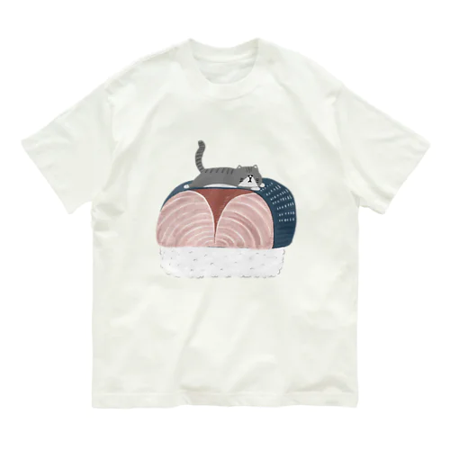 【さば寿司とさば柄猫】さばーず Organic Cotton T-Shirt