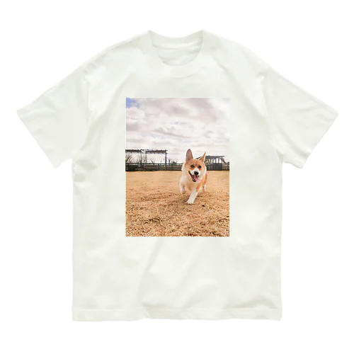 脚長コーギーむぎくん Organic Cotton T-Shirt