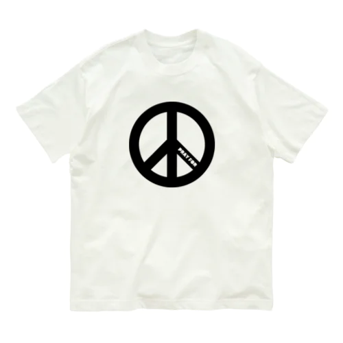 PRAY FOR PEACE ピースマーク ブラック Organic Cotton T-Shirt