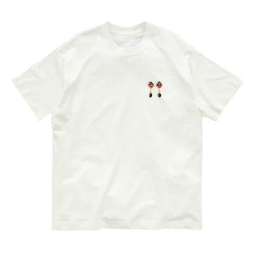 pipiluの刺繍アクセサリーo.hana① Organic Cotton T-Shirt