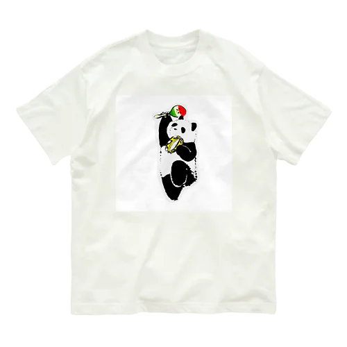 PARTY TIME パンダ Organic Cotton T-Shirt