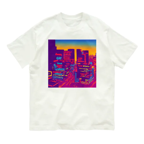 Building lights and sunset Organic Cotton T-Shirt