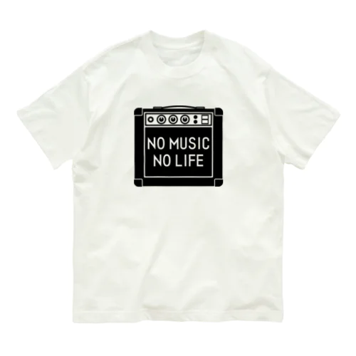 ノーミュージックノーライフ アンプデザイン ブラック Organic Cotton T-Shirt