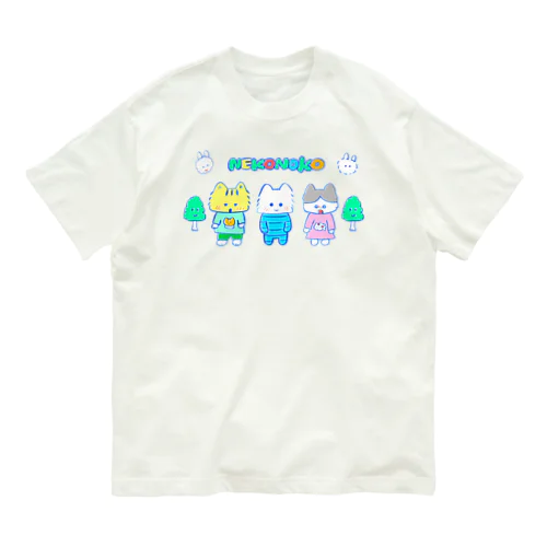 ネコノコキャラ レトロバージョン オーガニックコットンTシャツ